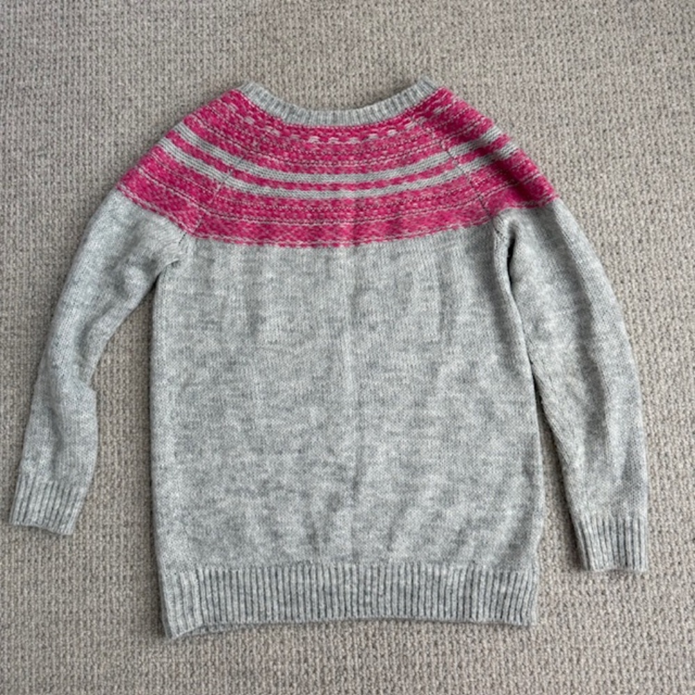 Fair Isle Pink & Gray Sweater - Picture 4 of 4